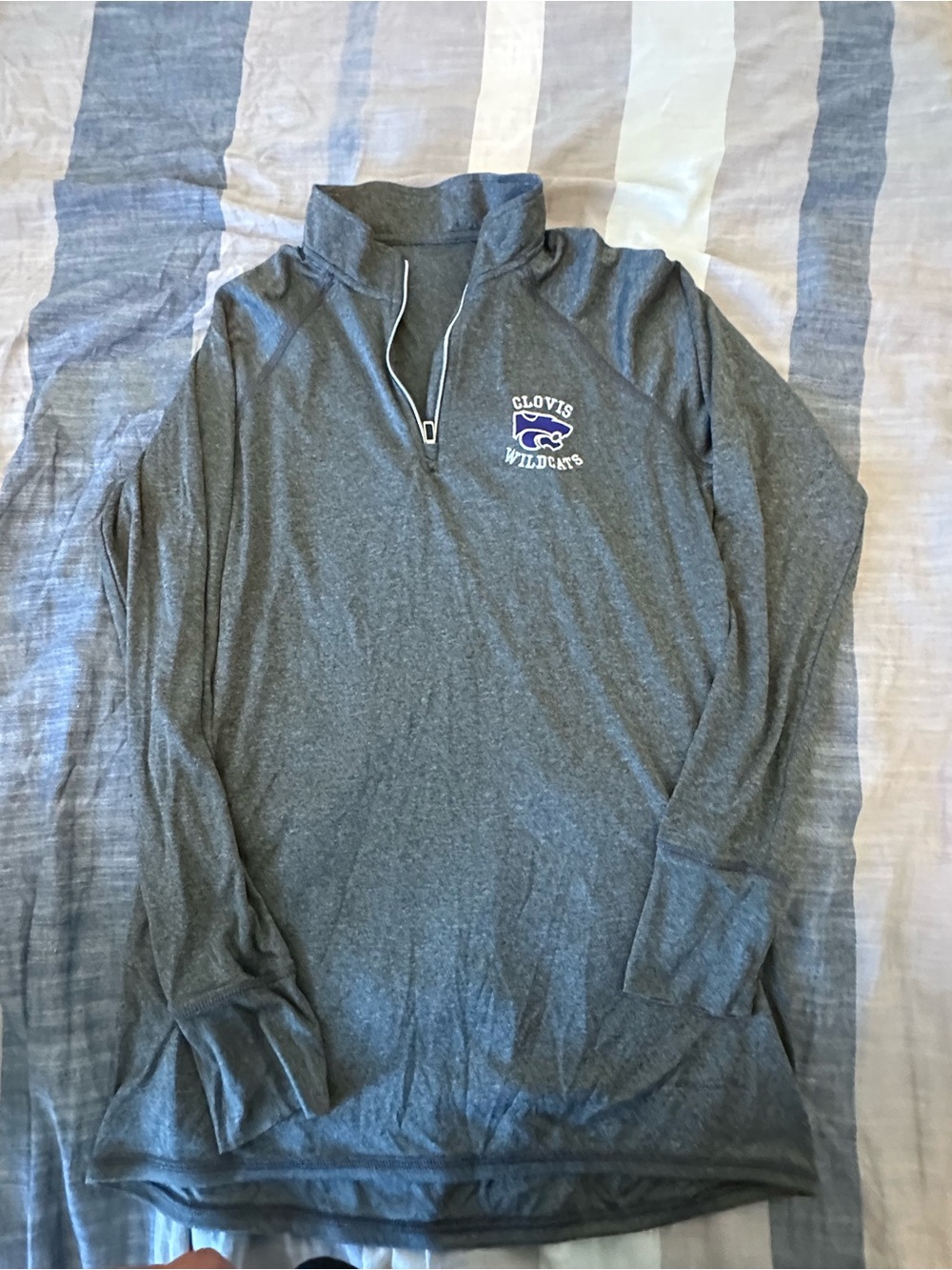 Source Unknown Gray Clovis Wildcats Quarter-Zip Pullover